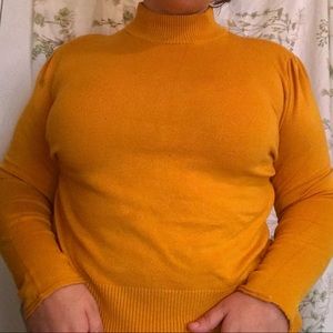 70s inspired mustard yellow turtle neck!